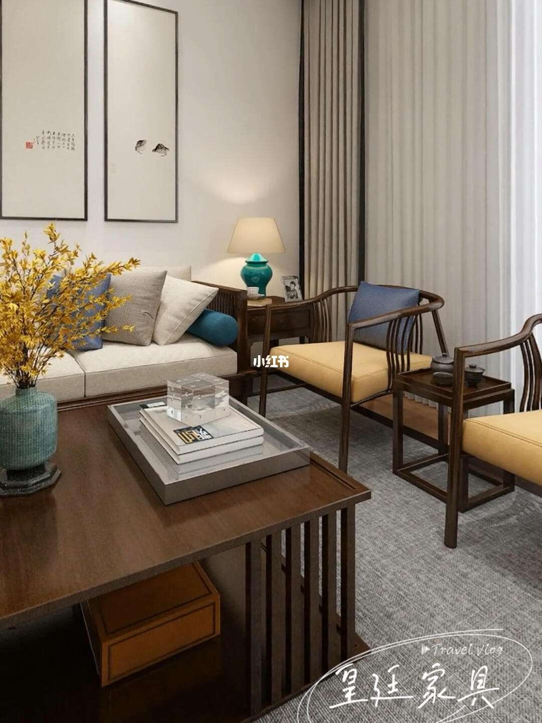 新中式家具搭配沙发图(实木家具配什么颜色沙发)